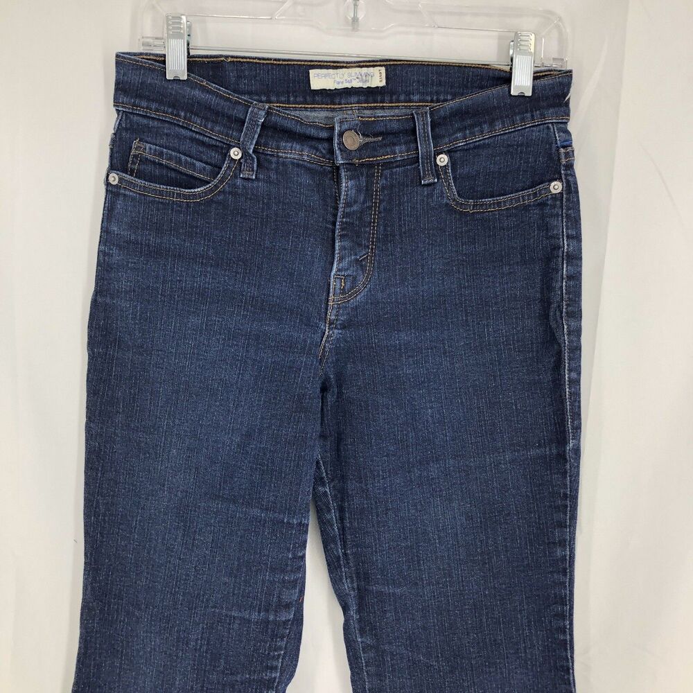 LEVIS 548 Perfectly Slimming Flare Mid Rid Denim Blue Jeans 10P Medium (29x29)